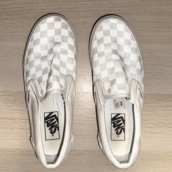 Vans White/White Checker Sneakers - Picture 1 of 5